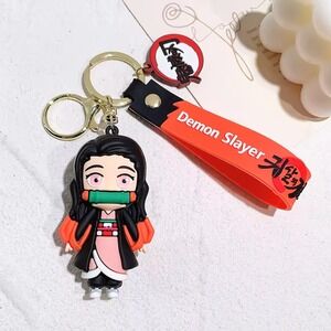 Anime Ghost Slayer Blade Silicone Keychain Soft Rubber Pendant NWT‎